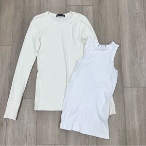 NWOT CROWN JEWEL tank and long sleeve tee bundle white off white small